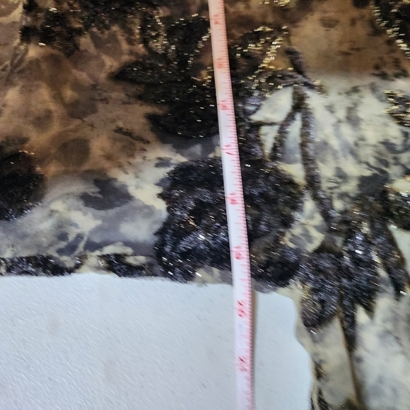 Donna Embossed & Embellished Velvet Sheer Long Sleeve Sz. M Jacket - Picture 4 of 8